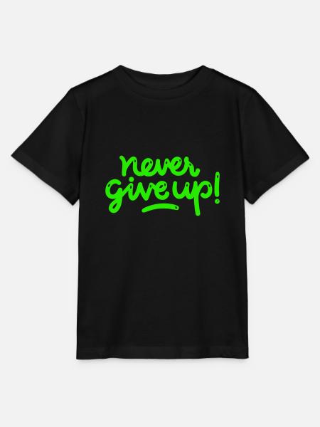 Never Give Up - Stanley/Stella Kinder T-Shirt MINI CREATOR - Schwarz