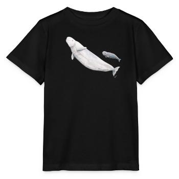 Beluga weiß und ihr Kalb - Beluga und Kalb - Stanley/Stella Kinder T-Shirt MINI CREATOR  - Schwarz - Vorne - Mikhail (115cm)
