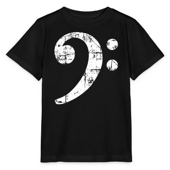 Bass Clef Symbol Vintage Music Design (Blanc) - T-shirt bio MINI CREATOR Stanley/Stella Enfant - noir - Devant - Mikhail (115cm)
