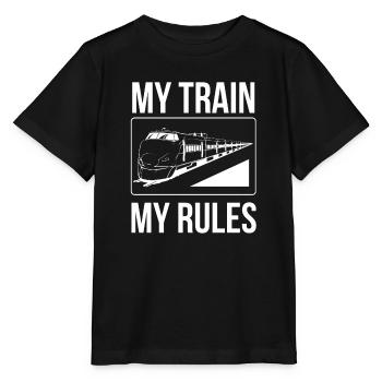 Train driver My train My rules T-shirt - Stanley/Stella MINI CREATOR Kids’ T-Shirt - black - Front - Mikhail (115cm)