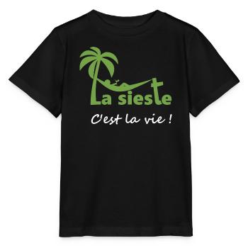 La sieste - T-shirt bio MINI CREATOR Stanley/Stella Enfant - noir - Devant - Mikhail (115cm)