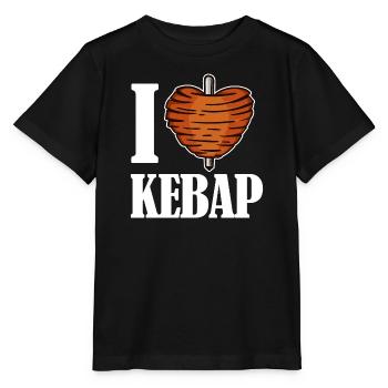 J'aime le coeur kebab kebab kebab disant drôle - T-shirt bio MINI CREATOR Stanley/Stella Enfant - noir - Devant - Mikhail (115cm)