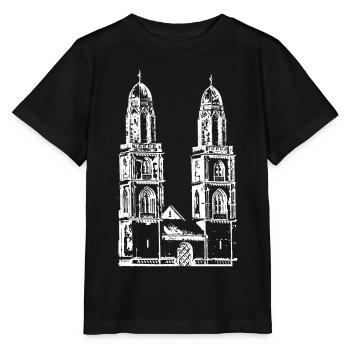 Zürich Grossmünster Großmünster - Stanley/Stella Kinder T-Shirt MINI CREATOR  - Schwarz - Vorne - Mikhail (115cm)