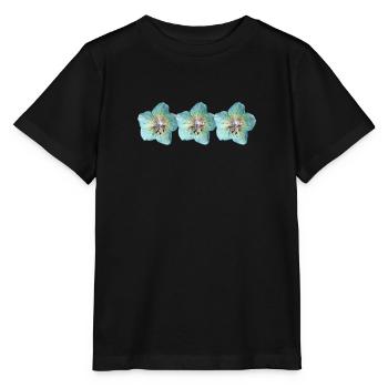 Wildblumen türkis - Stanley/Stella Kinder T-Shirt MINI CREATOR  - Schwarz - Vorne - Mikhail (115cm)