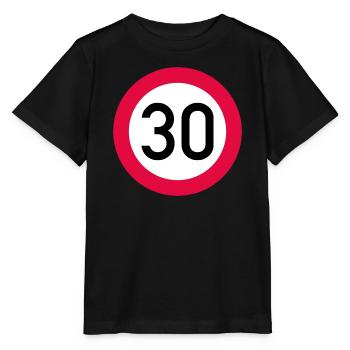 30 ans Attention ! Panneau de signalisation 30 km/h - T-shirt bio MINI CREATOR Stanley/Stella Enfant - noir - Devant - Mikhail (115cm)