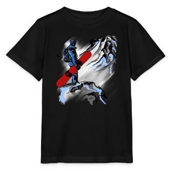 Snowboarding - Stanley/Stella Kinder T-Shirt MINI CREATOR  - Schwarz - Vorne - Mikhail (115cm)