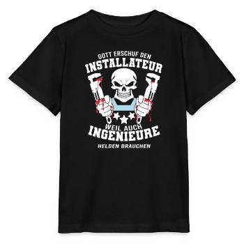 Installateur Shirt Gott erschuf den Installateur - Stanley/Stella Kinder T-Shirt MINI CREATOR  - Schwarz - Vorne - Mikhail (115cm)