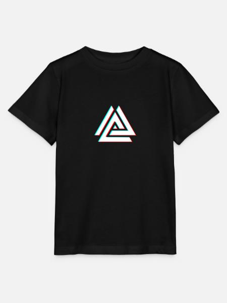 Geometrische Dreiecksneon 3D - Stanley/Stella Kinder T-Shirt MINI CREATOR - Schwarz
