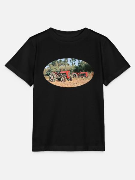 Rote Traktoren im Feld - Stanley/Stella Kinder T-Shirt MINI CREATOR - Schwarz