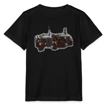 Traktorenduo im Feld - Stanley/Stella Kinder T-Shirt MINI CREATOR  - Schwarz - Vorne - Mikhail (115cm)