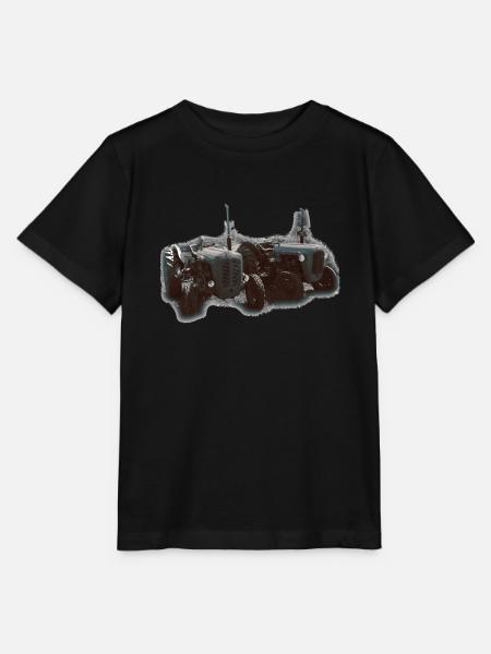 Traktorenduo im Feld - Stanley/Stella Kinder T-Shirt MINI CREATOR - Schwarz