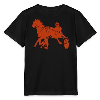 Traber Trabrennen Pferderennen - Stanley/Stella Kinder T-Shirt MINI CREATOR  - Schwarz - Vorne - Mikhail (115cm)
