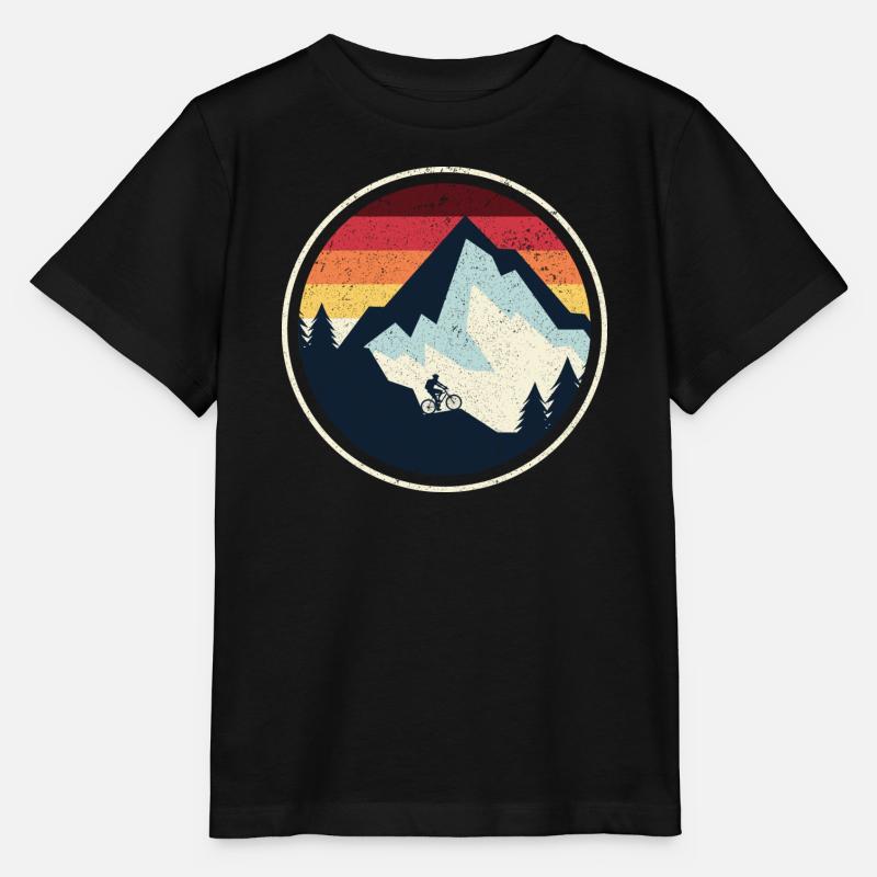 Silhouette du VTT Sunset Peak - T-shirt bio MINI CREATOR Stanley/Stella Enfant - noir