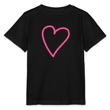 Herz Rosa - Stanley/Stella Kinder T-Shirt MINI CREATOR  - Schwarz - Vorne - Mikhail (115cm)