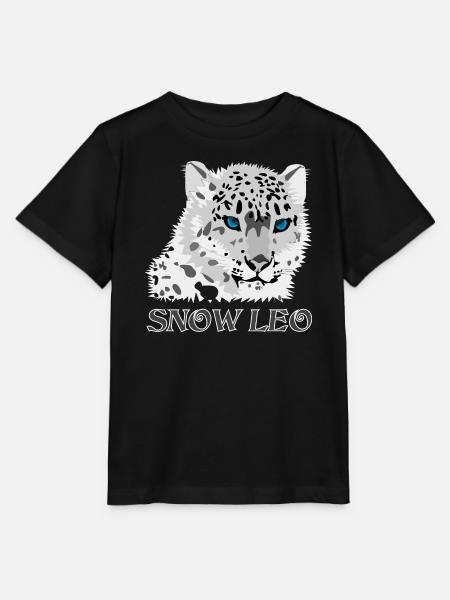 Schnee Leopard Raubkatze - Stanley/Stella Kinder T-Shirt MINI CREATOR  - Schwarz