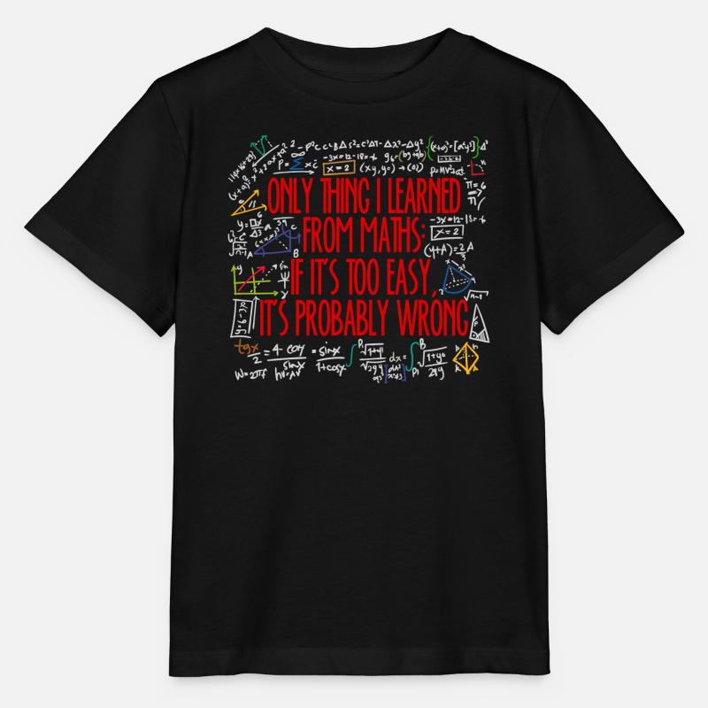 Math Math Algèbre Calcul De Dictons Drôles - T-shirt bio MINI CREATOR Stanley/Stella Enfant - noir
