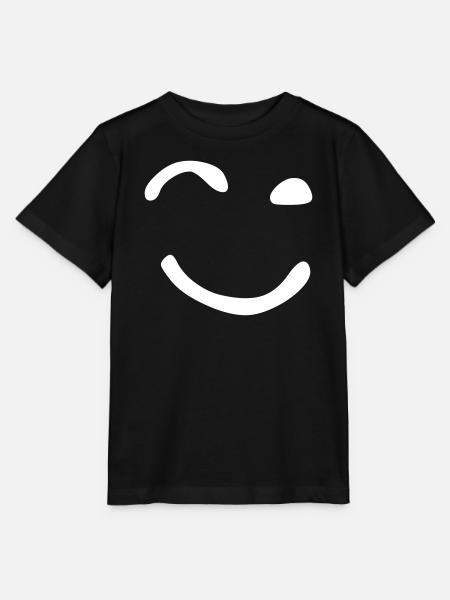 Das zwinkernde Gesicht - Stanley/Stella Kinder T-Shirt MINI CREATOR  - Schwarz