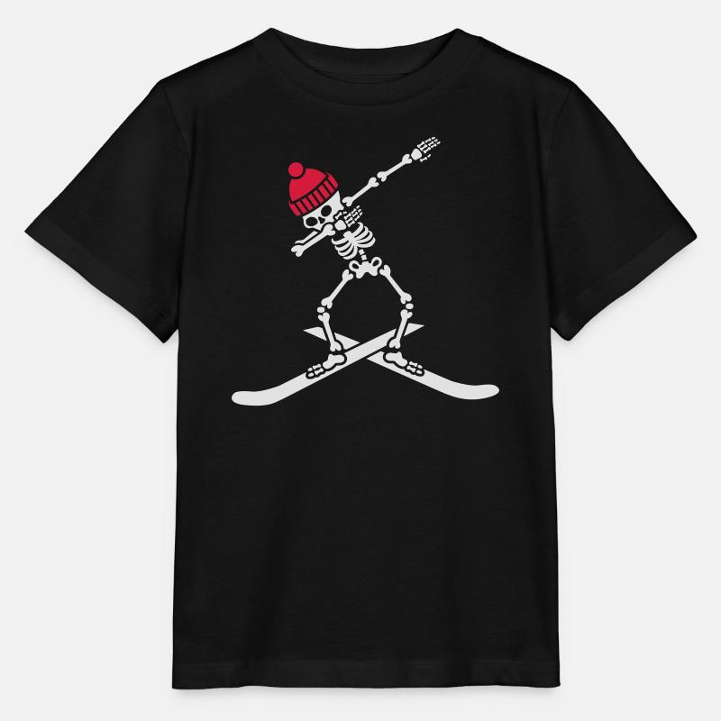 Dab dabbing skeleton ski skiing - Stanley/Stella Kinder T-Shirt MINI CREATOR  - Schwarz