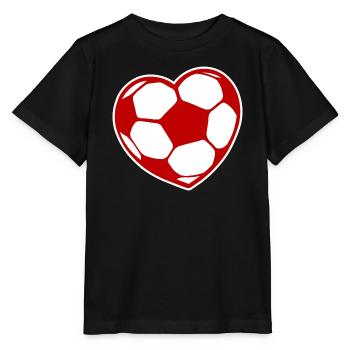 Ich Liebe Fussball Fussballfan Fussballer Herz - Stanley/Stella Kinder T-Shirt MINI CREATOR  - Schwarz - Vorne - Mikhail (115cm)