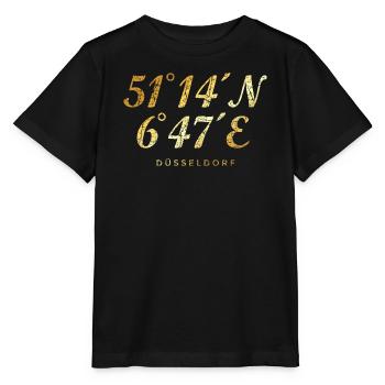 Düsseldorfer Koordinaten von Düsseldorf - Stanley/Stella Kinder T-Shirt MINI CREATOR  - Schwarz - Vorne - Mikhail (115cm)