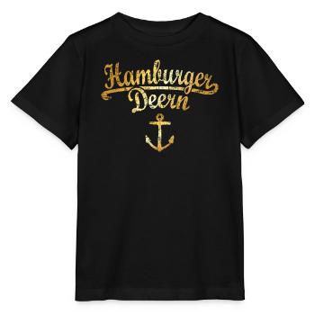 Hamburger Deern Klassik (Vintage Goldgelb) - Stanley/Stella Kinder T-Shirt MINI CREATOR  - Schwarz - Vorne - Mikhail (115cm)