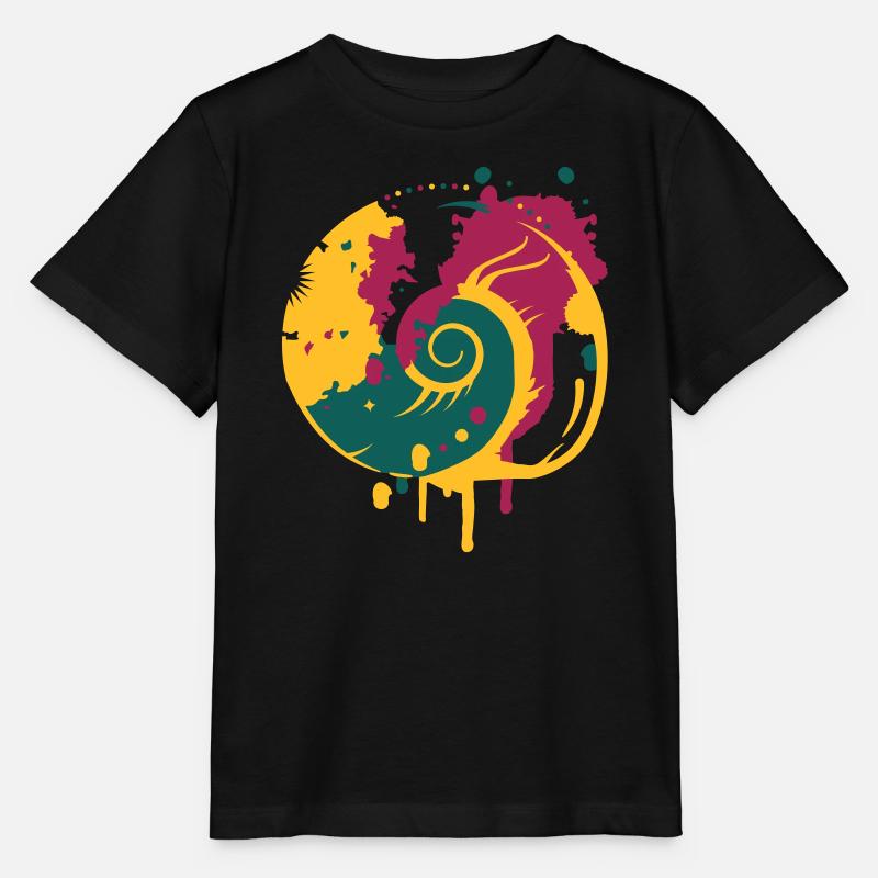 Graffiti einer Fossilen Schnecke - Stanley/Stella Kinder T-Shirt MINI CREATOR  - Schwarz
