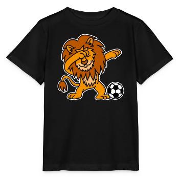 Dab Dabbing Lion Dutch Football Netherlands Orange - Stanley/Stella Kinder T-Shirt MINI CREATOR  - Schwarz - Vorne - Mikhail (115cm)