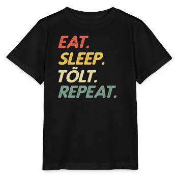 Eat Sleep Tölt Repeat - Cheval cadeau islandais - T-shirt bio MINI CREATOR Stanley/Stella Enfant - noir - Devant - Mikhail (115cm)
