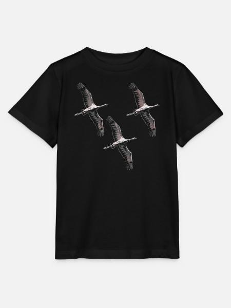 Vogelzug Kraniche in Grau Tönen - Stanley/Stella Kinder T-Shirt MINI CREATOR  - Schwarz