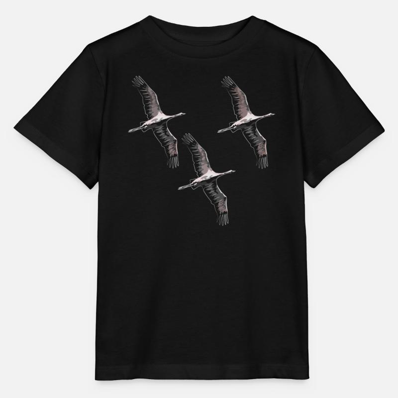 Vogelzug Kraniche in Grau Tönen - Stanley/Stella Kinder T-Shirt MINI CREATOR - Schwarz