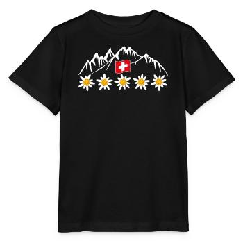 Schweiz, Berge, Gletscher, Urlaub - Stanley/Stella Kinder T-Shirt MINI CREATOR  - Schwarz - Vorne - Mikhail (115cm)