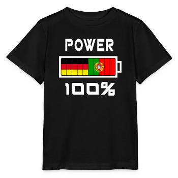 L'Allemagne et le Portugal Power 100% - T-shirt bio MINI CREATOR Stanley/Stella Enfant - noir - Devant - Mikhail (115cm)