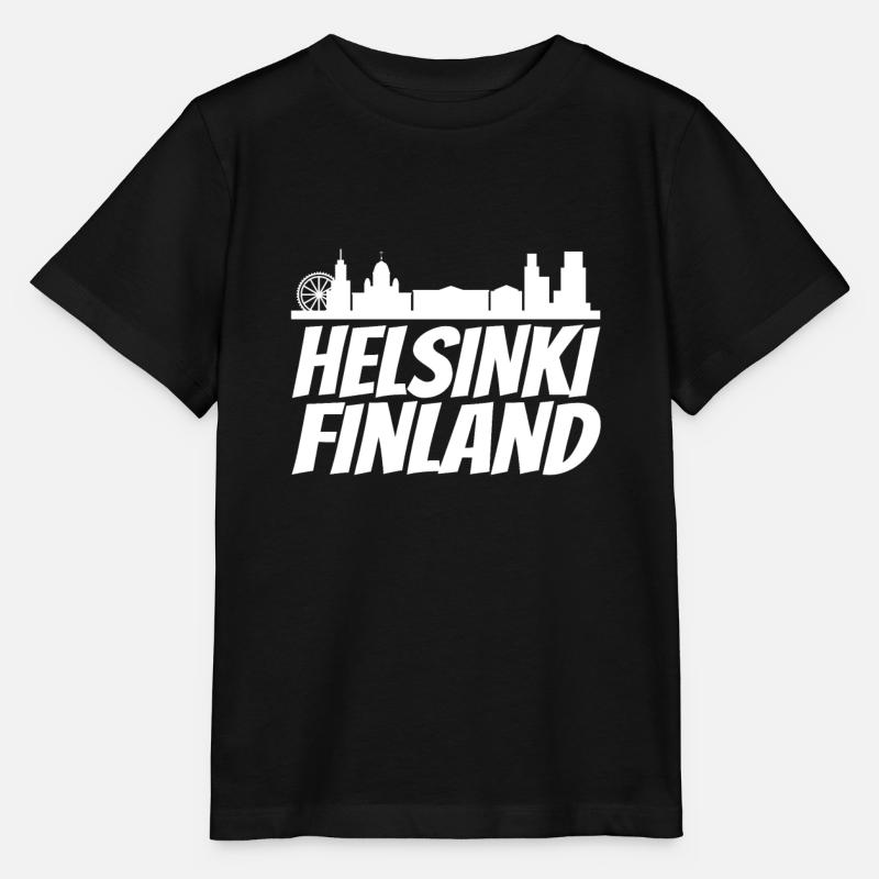 Helsinki Skyline Retro Design - Stanley/Stella Kinder T-Shirt MINI CREATOR - Schwarz