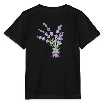 Bouquet de lavande - T-shirt bio MINI CREATOR Stanley/Stella Enfant - noir - Devant - Mikhail (115cm)