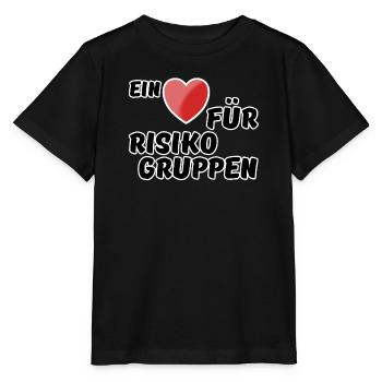 Risikogruppe Spruch Nächstenliebe Herz Virus - Stanley/Stella Kinder T-Shirt MINI CREATOR  - Schwarz - Vorne - Mikhail (115cm)