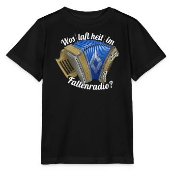 Wos laft heit im Faltenradio | ZiachON! - Stanley/Stella Kinder T-Shirt MINI CREATOR  - Schwarz - Vorne - Mikhail (115cm)