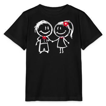 Pärchen Liebe Beziehung Romantik Valentinstag - Stanley/Stella Kinder T-Shirt MINI CREATOR  - Schwarz - Vorne - Mikhail (115cm)