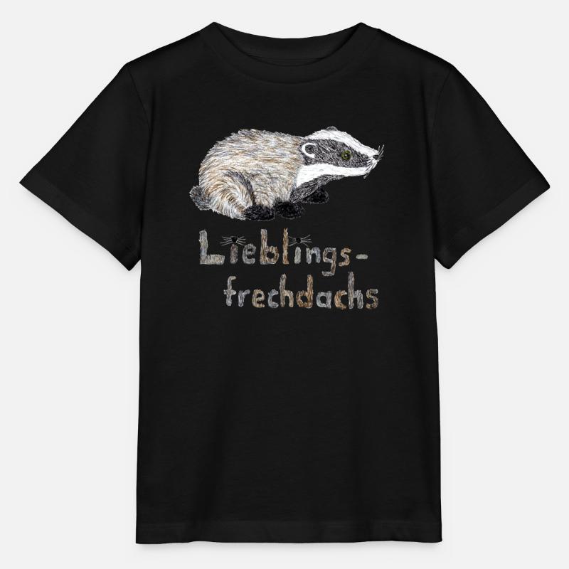 Lieblingsfrechdachs - Süßer Dachs Aquarell - Stanley/Stella Kinder T-Shirt MINI CREATOR  - Schwarz