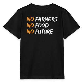 Pas d’agriculteurs pas de nourriture – Design statement - T-shirt bio MINI CREATOR Stanley/Stella Enfant - noir - Devant - Mikhail (115cm)