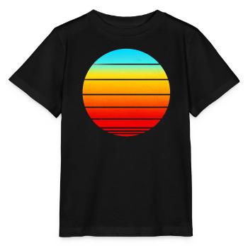 Sonnenuntergangsstreifen im Kreis - Stanley/Stella Kinder T-Shirt MINI CREATOR  - Schwarz - Vorne - Mikhail (115cm)