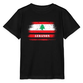 Libanon Vintage Flagge - Stanley/Stella Kinder T-Shirt MINI CREATOR  - Schwarz - Vorne - Mikhail (115cm)