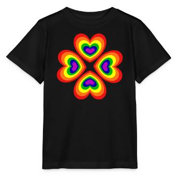70er Jahre Blume Muster - Stanley/Stella Kinder T-Shirt MINI CREATOR  - Schwarz - Vorne - Mikhail (115cm)
