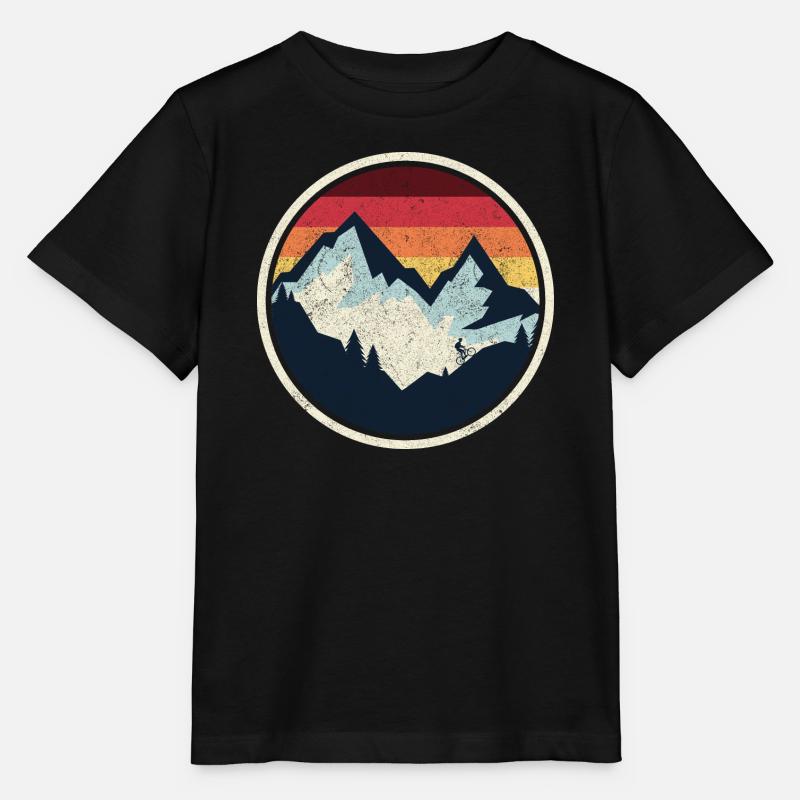 Rétro Ridge Sunset Vélo de VTT - T-shirt bio MINI CREATOR Stanley/Stella Enfant - noir