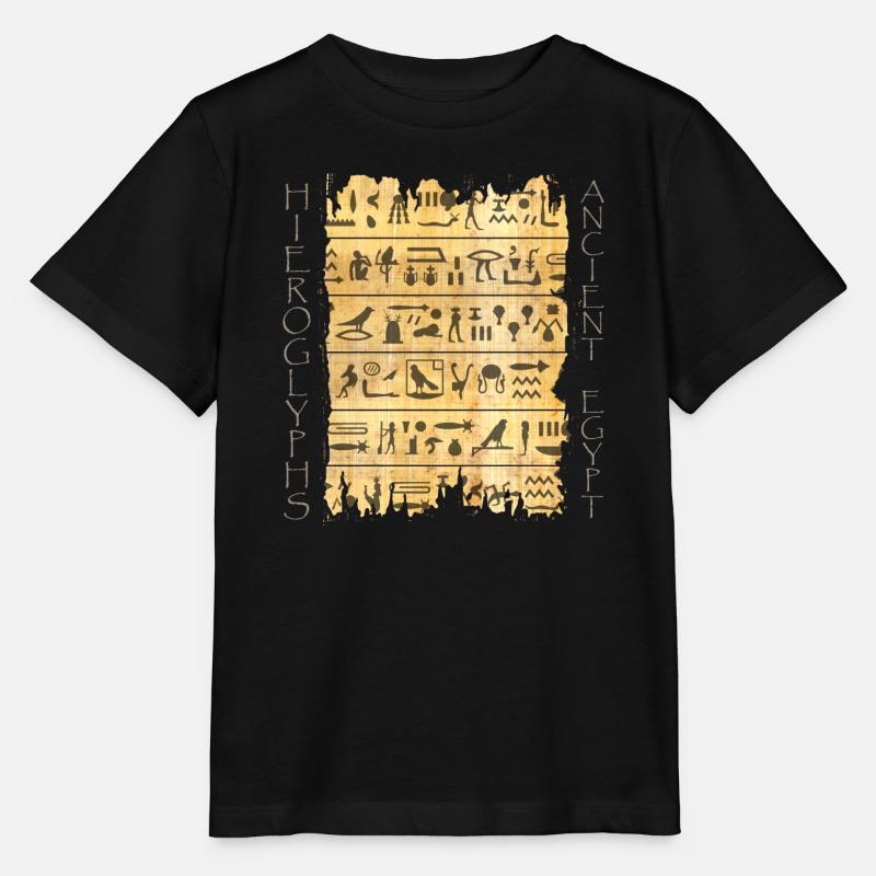 Papyri déchiré avec des hiéroglyphes - T-shirt bio MINI CREATOR Stanley/Stella Enfant - noir