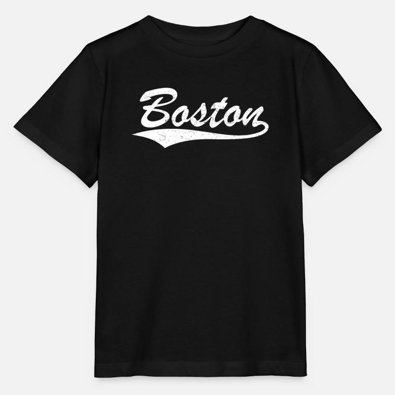 Boston Script Vintage Logo - T-shirt bio MINI CREATOR Stanley/Stella Enfant - noir