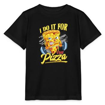 Pizza Hantel Ich bin nur für Pizza hier - Stanley/Stella Kinder T-Shirt MINI CREATOR  - Schwarz - Vorne - Mikhail (115cm)