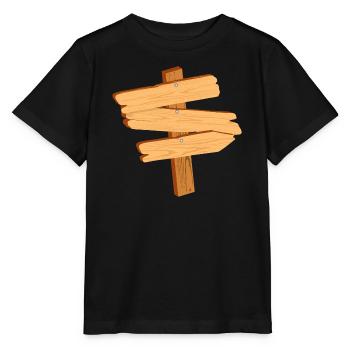 old wooden signpost for your own inscription - Stanley/Stella MINI CREATOR Kids’ T-Shirt - black - Front - Mikhail (115cm)