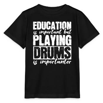 Schlagzeug Schlagzeuger - Stanley/Stella Kinder T-Shirt MINI CREATOR  - Schwarz - Vorne - Mikhail (115cm)