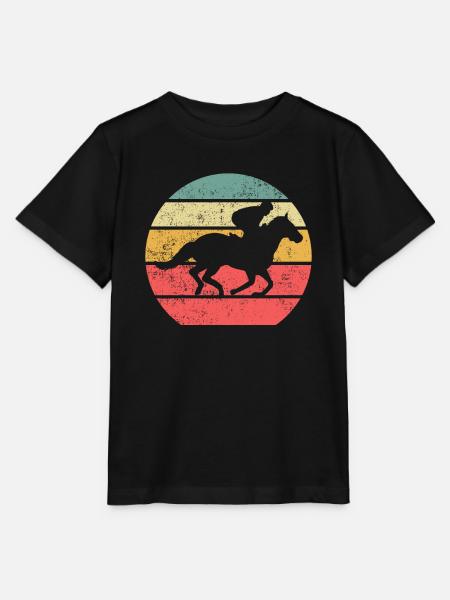 Pferderennen - Stanley/Stella Kinder T-Shirt MINI CREATOR - Schwarz