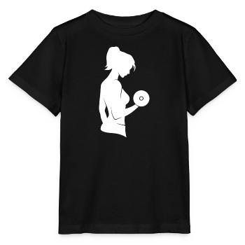 Halter training bodybuilding sportschool training - Stanley/Stella Kinder-T-shirt MINI CREATOR  - zwart - Voor - Mikhail (115cm)
